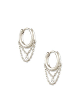 Davina Sterling Silver Huggie Earrings in White Diamond