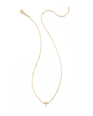 Delicate Cross Pendant Necklace in 14k Yellow Gold