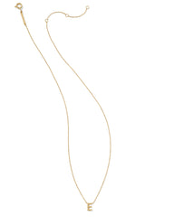 Diamond Accent Letter E 14k Yellow Gold Pendant Necklace in White Diamond