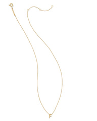 Diamond Accent Letter F 14k Yellow Gold Pendant Necklace in White Diamond