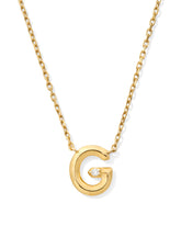 Diamond Accent Letter G 14k Yellow Gold Pendant Necklace in White Diamond