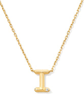 Diamond Accent Letter I 14k Yellow Gold Pendant Necklace in White Diamond