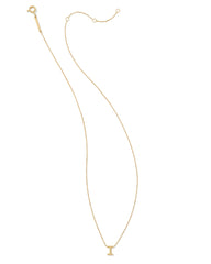Diamond Accent Letter I 14k Yellow Gold Pendant Necklace in White Diamond