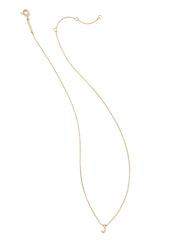 Diamond Accent Letter J 14k Yellow Gold Pendant Necklace in White Diamond