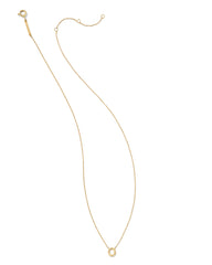 Diamond Accent Letter O 14k Yellow Gold Pendant Necklace in White Diamond