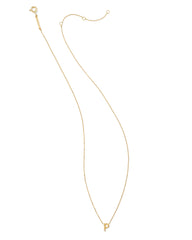 Diamond Accent Letter P 14k Yellow Gold Pendant Necklace in White Diamond