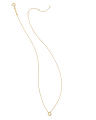Diamond Accent Letter Q 14k Yellow Gold Pendant Necklace in White Diamond