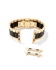 Dira 3 Link Watch Band in Gold Tone & Black Stainless Steel