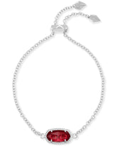 Elaina Silver Adjustable Chain Bracelet in Berry Glass