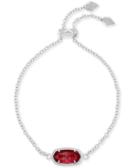 Elaina Silver Adjustable Chain Bracelet in Berry Glass