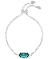 Elaina Silver Adjustable Chain Bracelet in London Blue Glass