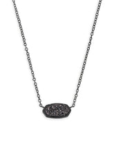 Elisa Pendant Necklace in Black Drusy