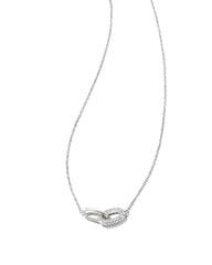 0.24 ct Elisa 14k White Gold Interlocking Pendant Necklace in White Diamond