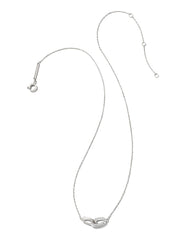 0.24 ct Elisa 14k White Gold Interlocking Pendant Necklace in White Diamond