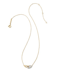 0.24 ct Elisa 14k Yellow Gold Interlocking Pendant Necklace in White Diamond