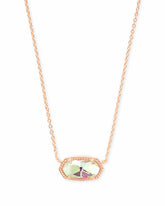 Elisa Rose Gold Pendant Necklace in Dichroic Glass