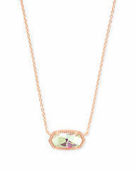 Elisa Rose Gold Pendant Necklace in Dichroic Glass