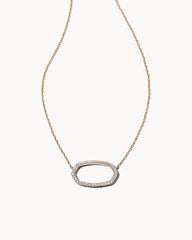 0.17 ct Elisa 14k Yellow Gold Open Frame Pendant Necklace in White Diamond