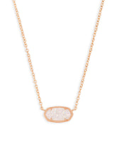 Elisa Rose Gold Pendant Necklace in Iridescent Drusy