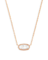 Elisa Rose Gold Pendant Necklace in Ivory Pearl