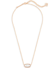 Elisa Rose Gold Pendant Necklace in Ivory Pearl