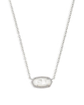 Elisa Silver Pendant Necklace in Ivory Mother-of-Pearl