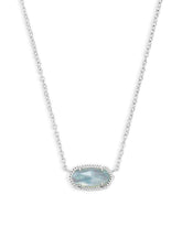 Elisa Silver Pendant Necklace in Light Blue Illusion