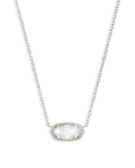 Elisa Silver Pendant Necklace in Slate
