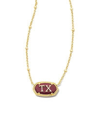 Elisa Gold Texas Necklace in Maroon Magnesite