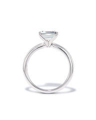 1 ct Emerald Solitaire Engagement Ring in 14k White Gold