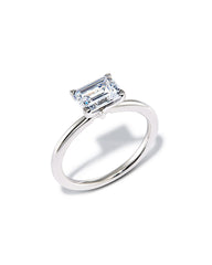 0.5 ct Emerald Solitaire Engagement Ring in 14k White Gold