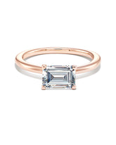 1 ct Emerald Solitaire Engagement Ring in 14k Rose Gold