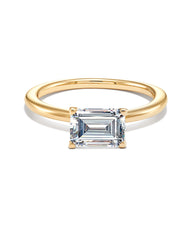 0.75 ct Emerald Solitaire Engagement Ring in 14k Yellow Gold