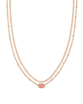 Emilie Rose Gold Multi Strand Necklace in Sand Drusy