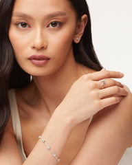 Emilie Silver Chain Bracelet in Platinum Drusy