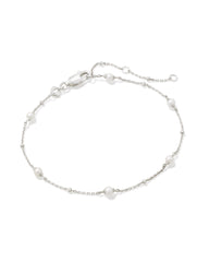 Emmaline Sterling Silver Delicate Chain Bracelet in Freshwater Cultured Pearl