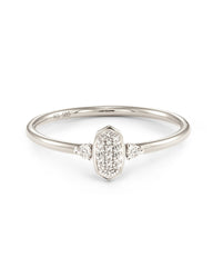 Marisa 14k White Gold Band Ring in White Diamond
