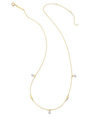 0.32 ct Floating Lab Grown White Diamond Strand Necklace in 14k Yellow Gold