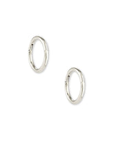 Gina Seamless Huggie Earrings in 14k White Gold