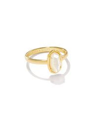 Grayson Gold Band Ring in Ivory Mother-of-Pearl