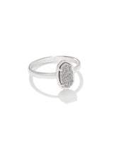 Grayson Silver Band Ring in Platinum Drusy