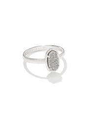 Grayson Silver Band Ring in Platinum Drusy