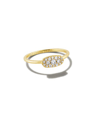 Grayson Gold Band Ring in White CZ
