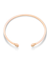 Grayson Rose Gold Cuff Bracelet in White Crystal