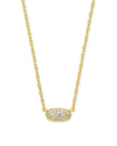 Grayson Gold Pendant Necklace in White CZ