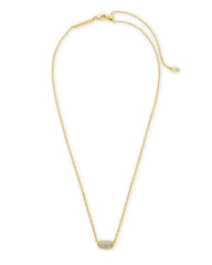 Grayson Gold Pendant Necklace in White CZ