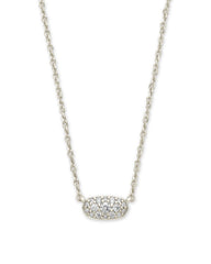 Grayson Silver Pendant Necklace in White CZ