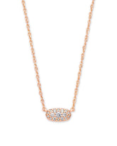 Grayson Rose Gold Pendant Necklace in White CZ
