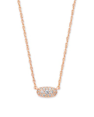 Grayson Rose Gold Pendant Necklace in White CZ