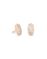 Grayson Rose Gold Stud Earrings in White CZ